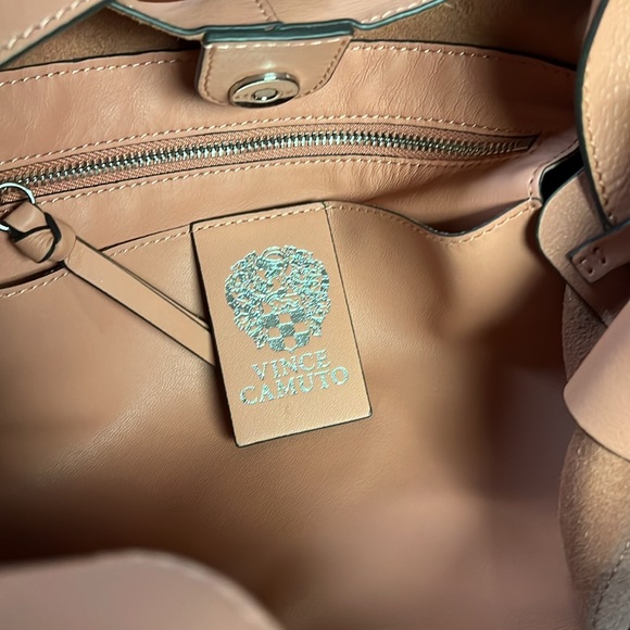 Vince Camuto Leather Tote with Knot Detail- Cyra in Vintage Rose - Picture 7 of 9